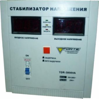 Стабилизатор напряжения однофазный FORTE TDR-3000VA